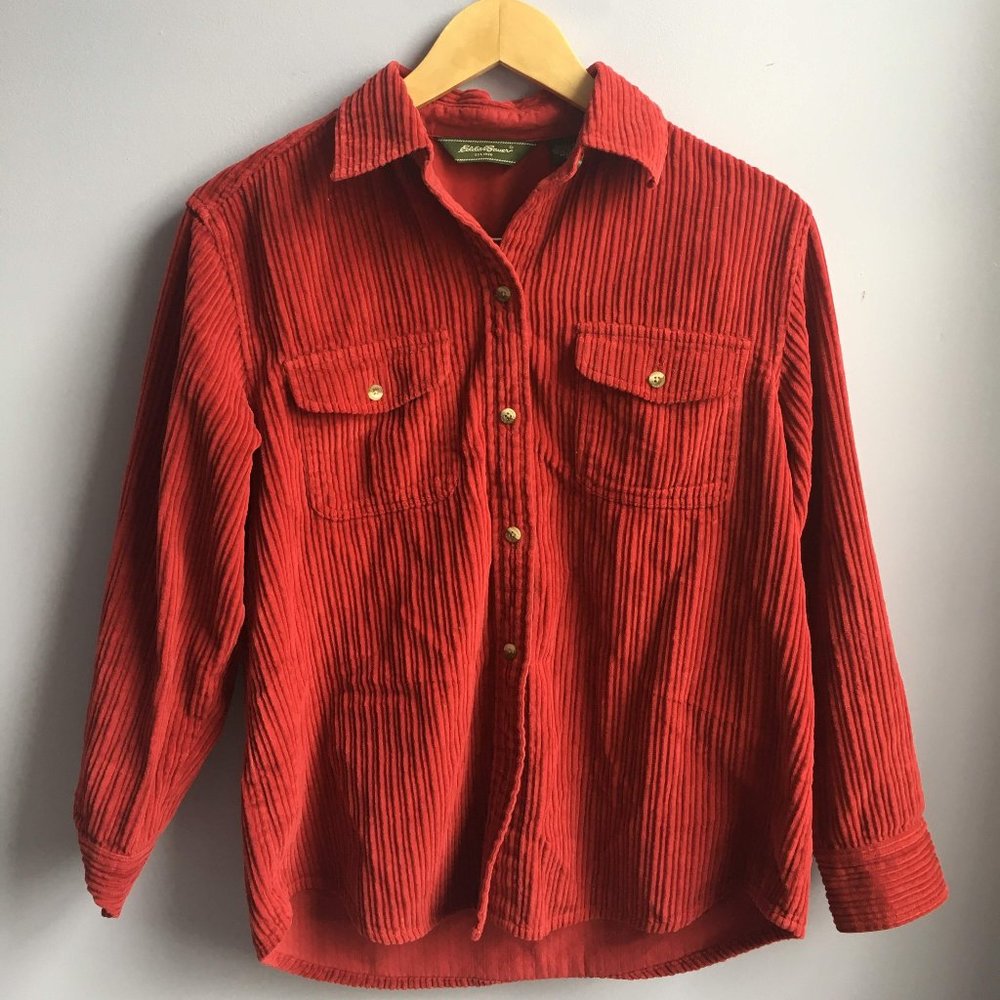 Vintage Eddie Bauer Red Corduroy Button Down